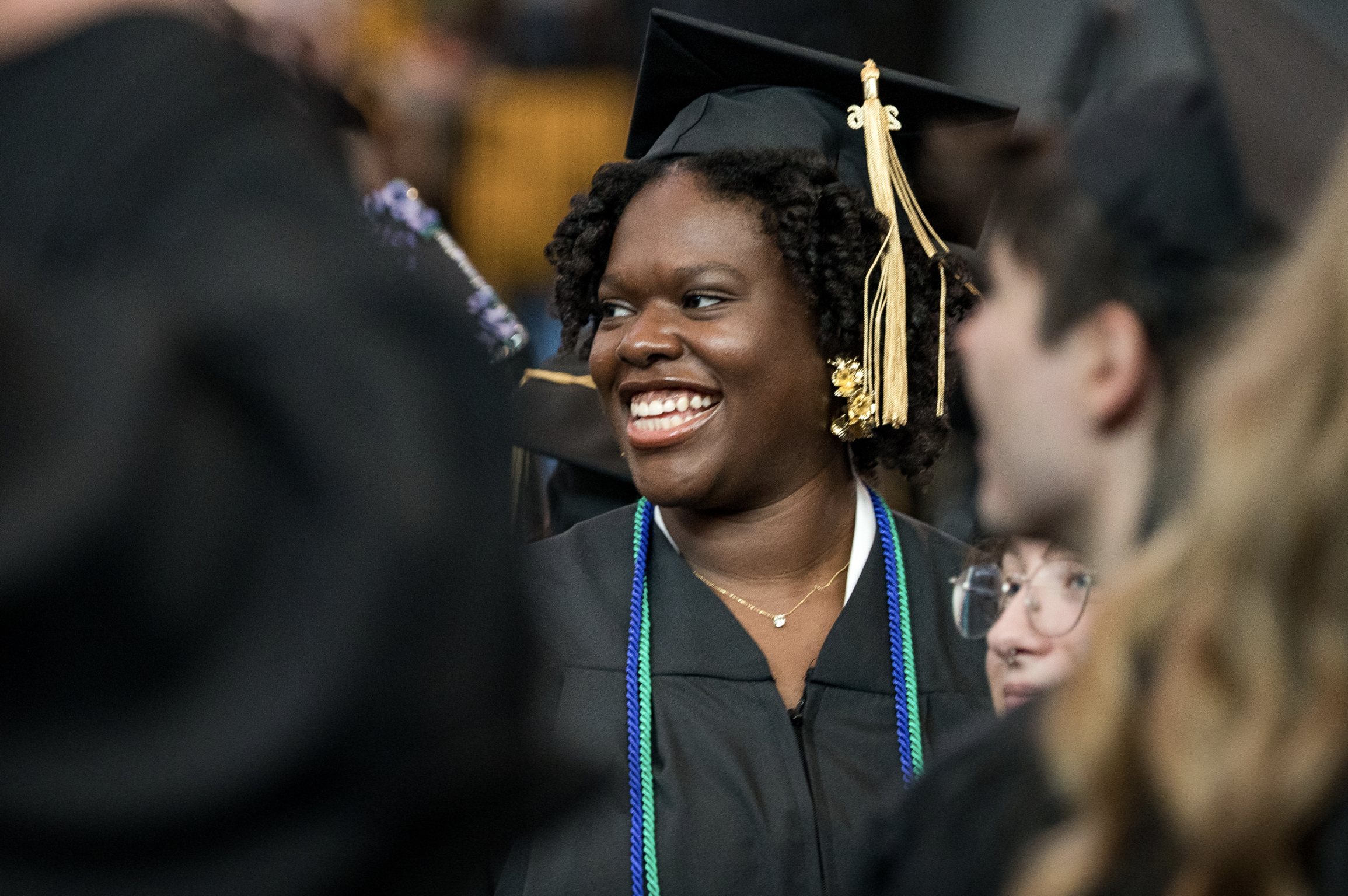Woman smiling at convocation