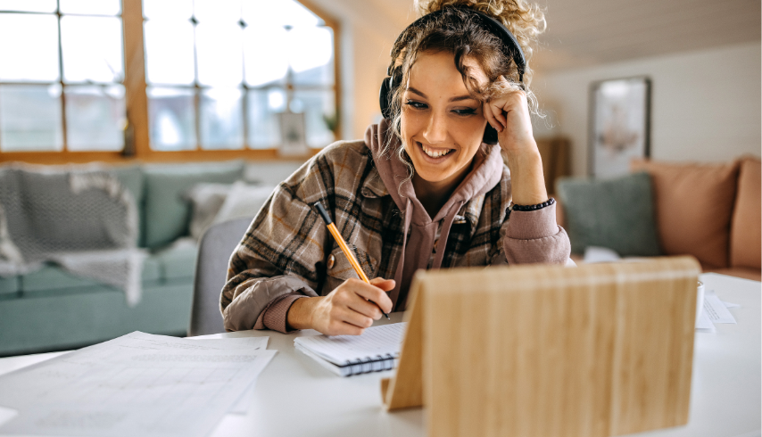 Woman Online Learning