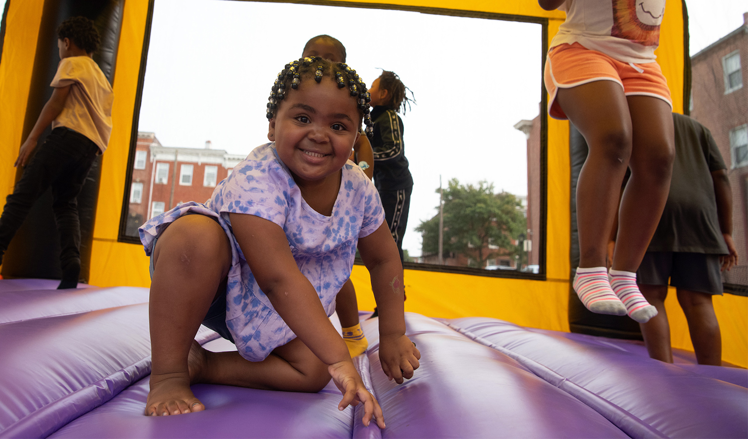 Baby in bounce house