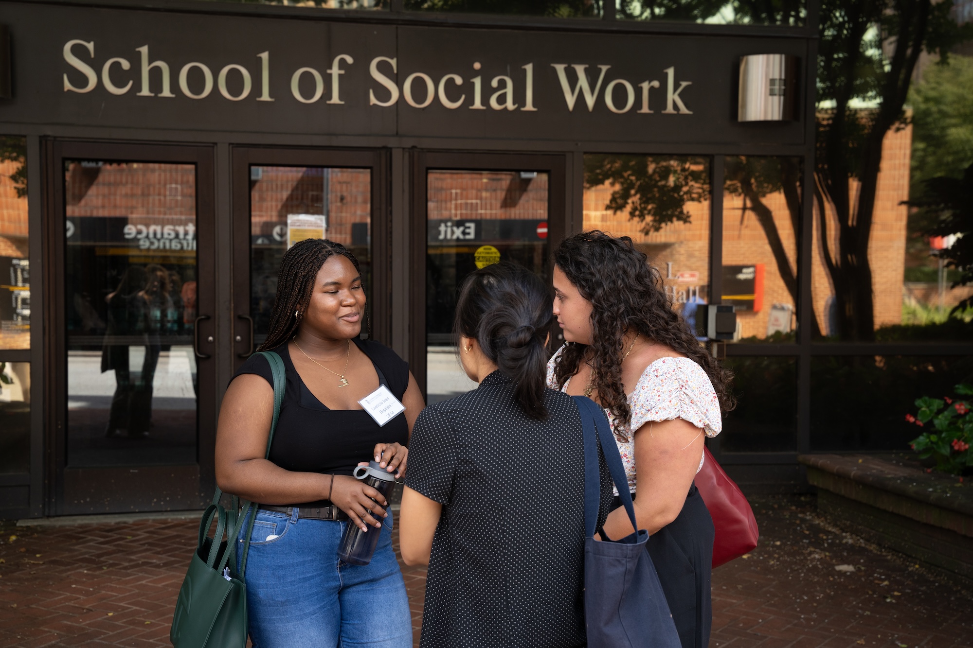 Students outside of SSW Building