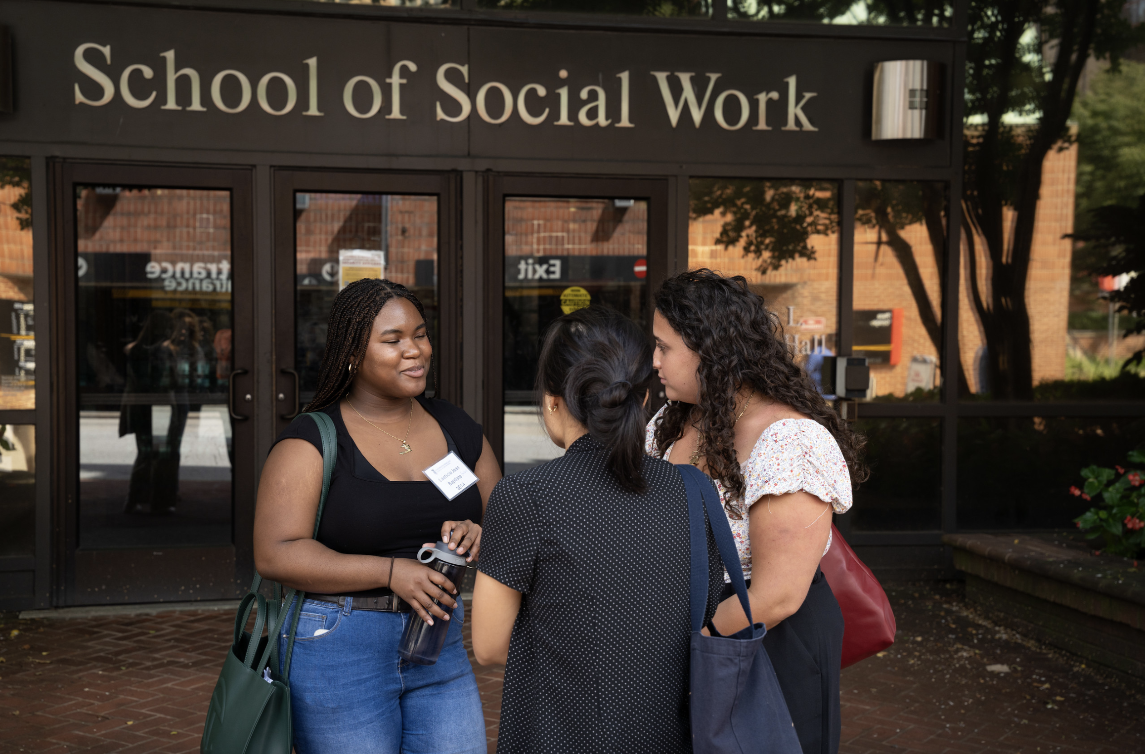 Students in front of building